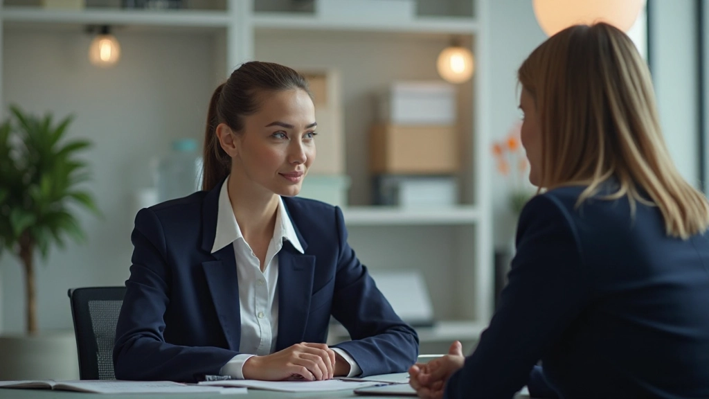 Профессиональная женщина проводит переговоры с коллегой в офисе